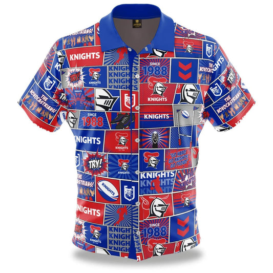 Newcastle Knights NRL Mens 'Fanatic' Pop Art Shirt