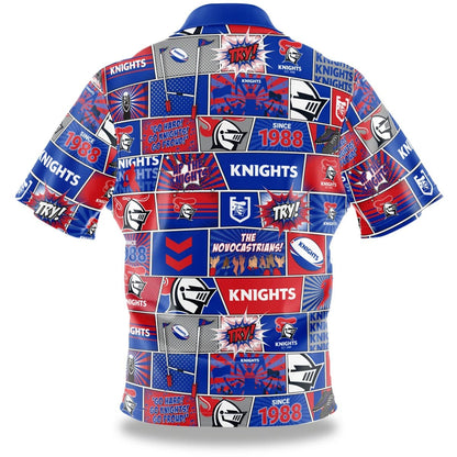 Newcastle Knights NRL Mens 'Fanatic' Pop Art Shirt