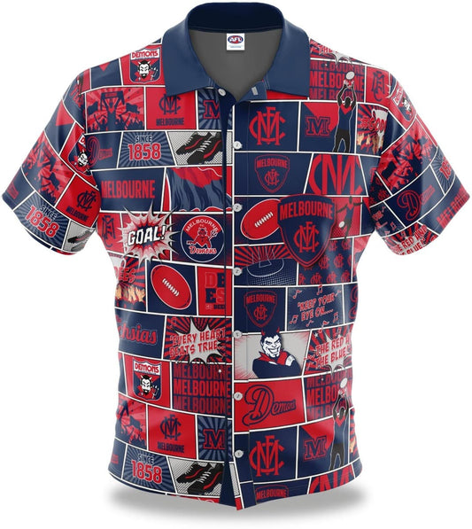 Melbourne Demons AFL Mens Pop Art Shirt