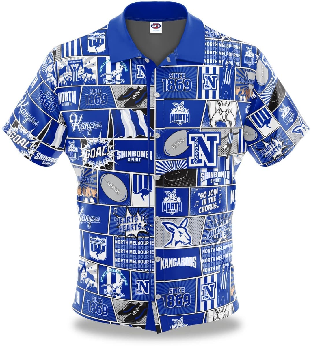 North Melbourne Kangaroos AFL Mens Pop Art Shirt