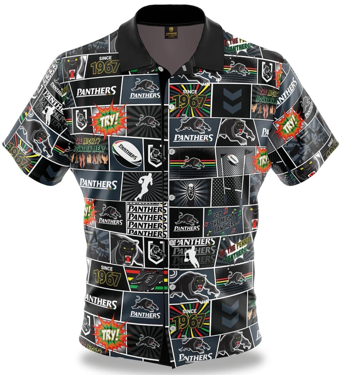 Penrith Panthers NRL Mens 'Fanatic' Pop Art Shirt
