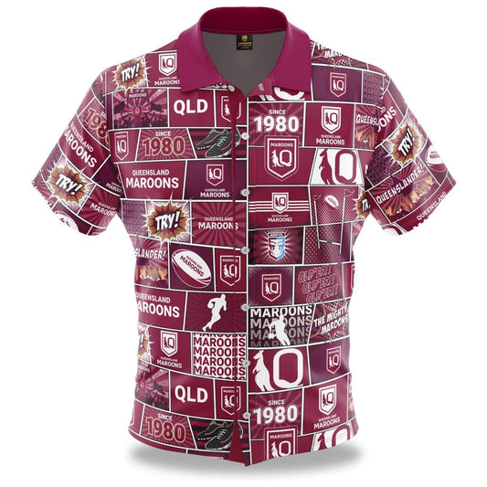 QLD Maroons NRL State of Origin Mens Pop Art Shirt