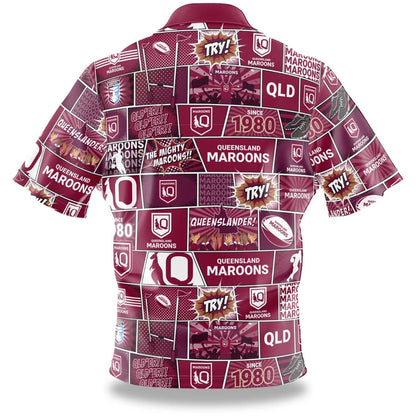 QLD Maroons NRL State of Origin Mens Pop Art Shirt