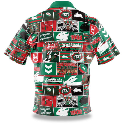 South Sydney Rabbitohs NRL Mens 'Fanatic' Pop Art Shirt