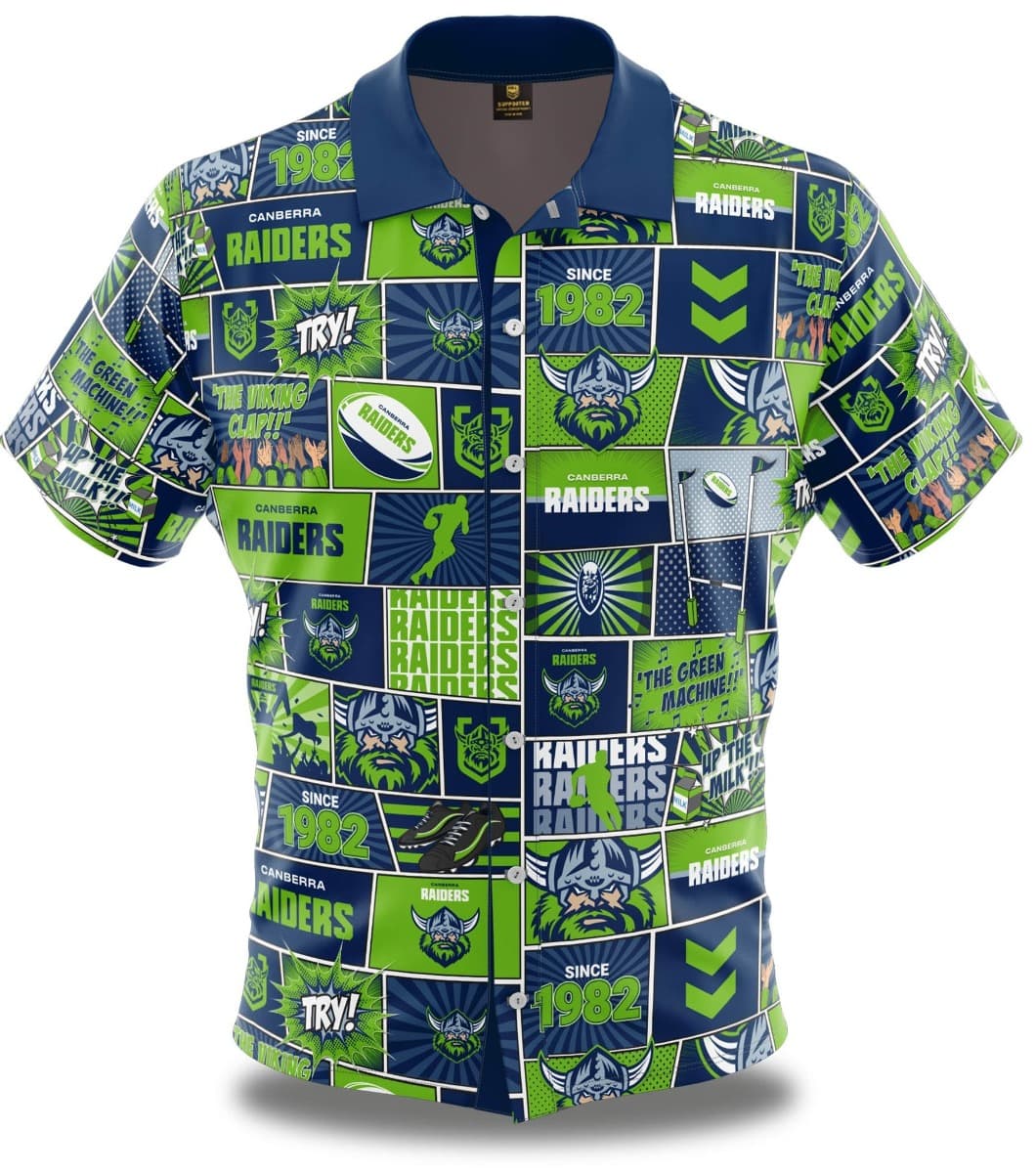 Canberra Raiders NRL Mens 'Fanatic' Pop Art Shirt