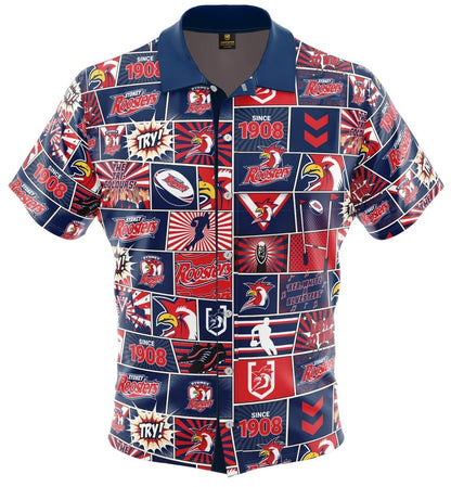 Sydney Roosters NRL Mens 'Fanatic' Pop Art Shirt