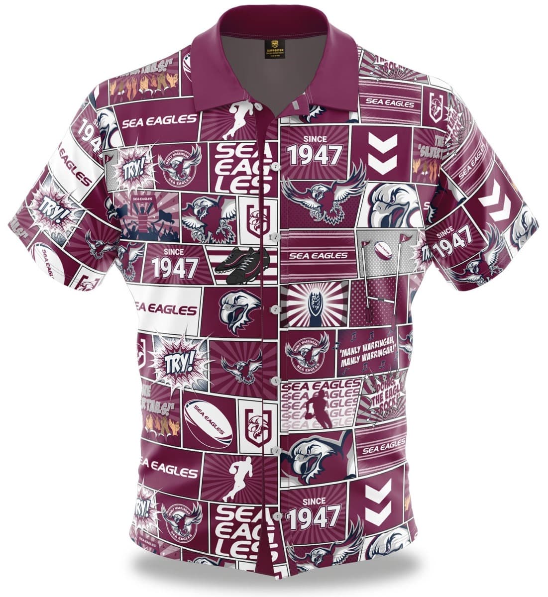 Manly Sea Eagles NRL Mens Pop Art Shirt
