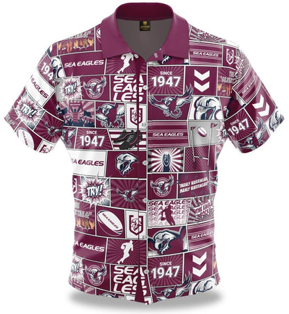 Manly Sea Eagles NRL Mens Pop Art Shirt