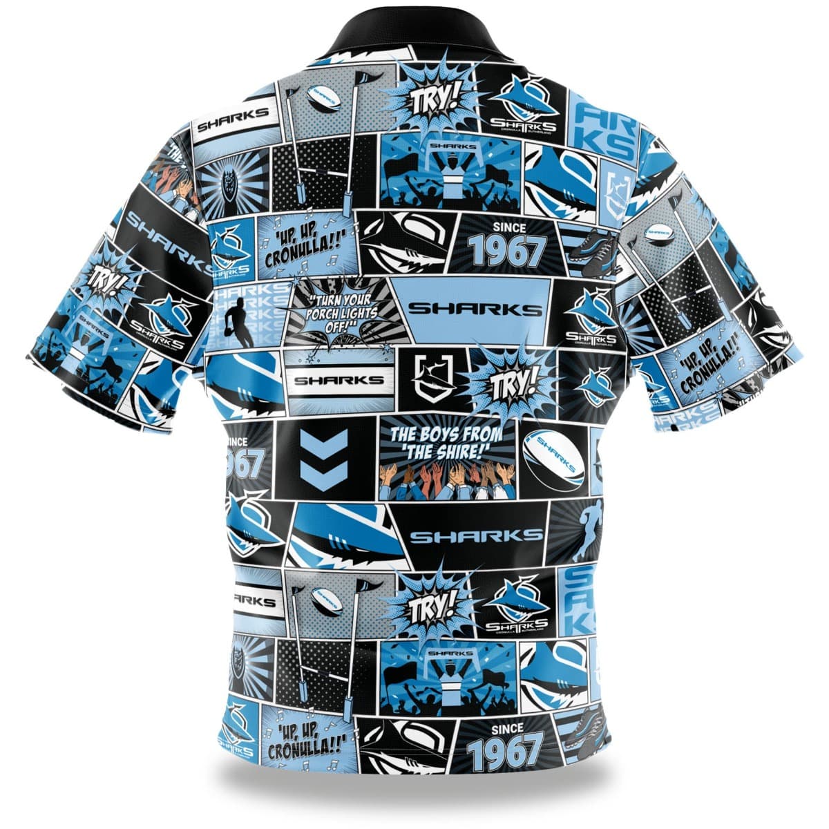 Cronulla Sharks NRL Mens 'Fanatic' Pop Art Shirt