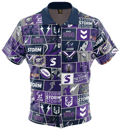 Melbourne Storm NRL Mens 'Fanatic' Pop Art Shirt