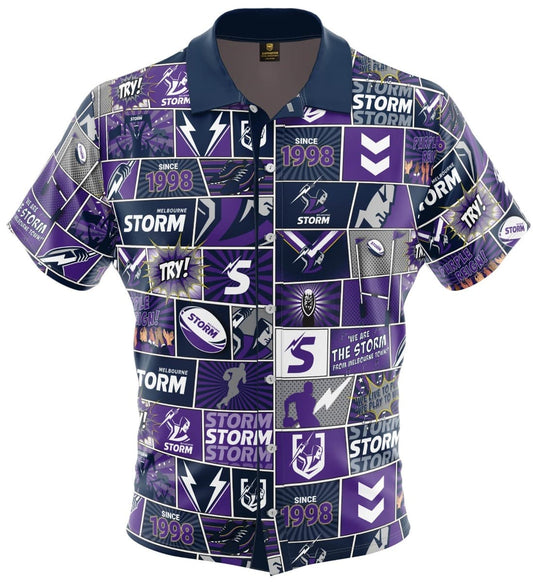 Melbourne Storm NRL Mens 'Fanatic' Pop Art Shirt