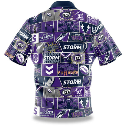 Melbourne Storm NRL Mens 'Fanatic' Pop Art Shirt