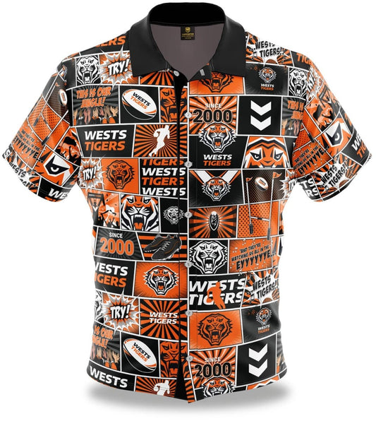 Wests Tigers NRL Mens Pop Art Shirt