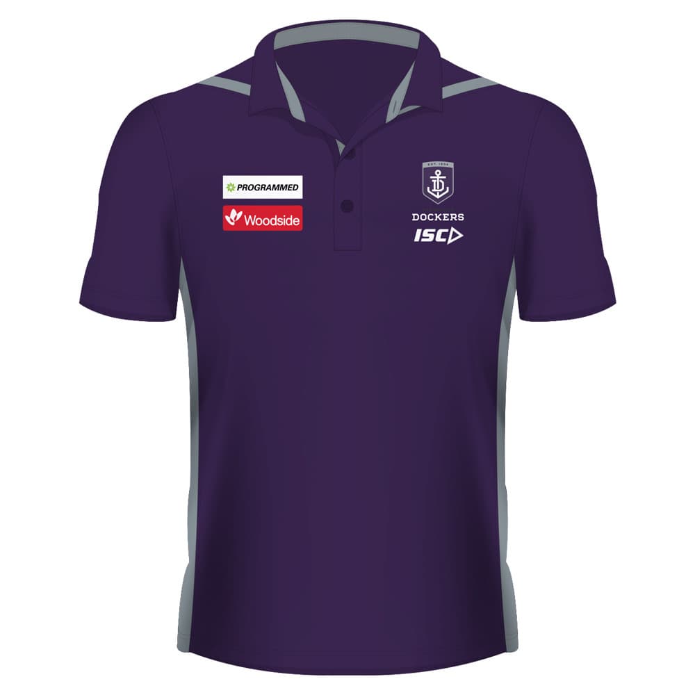 Fremantle Dockers Mens Purple Media Polo Shirt