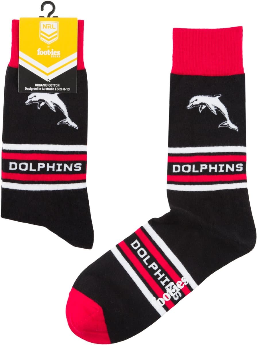 Redcliffe Dolphins NRL Stripe Organic Cotton Socks