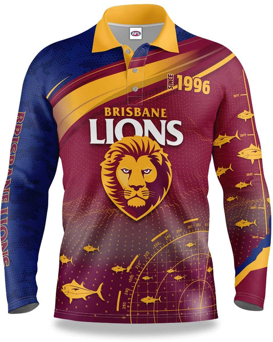 Brisbane Lions AFL Mens Fishing 'Fishfinder' Shirt