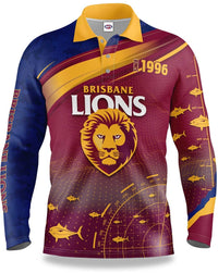 Brisbane Lions AFL Mens Fishing 'Fishfinder' Shirt