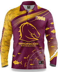 Brisbane Broncos NRL Mens 'Fishfinder' Fishing Shirt