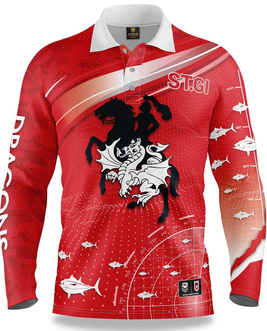 St George Dragons NRL Mens 'Fishfinder' Fishing Shirt