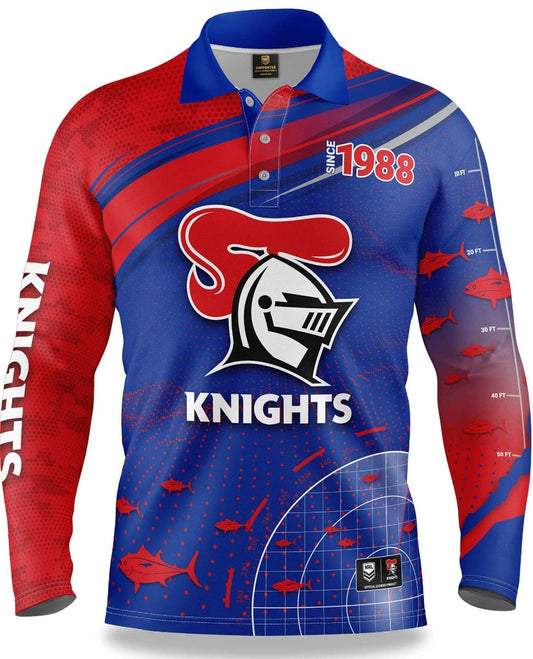 Newcastle Knights NRL Mens 'Fishfinder' Fishing Shirt