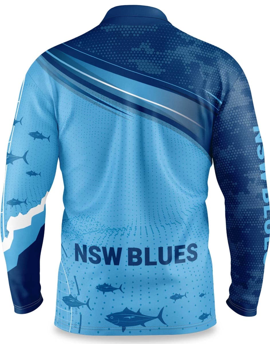 NSW Blues State of Origin Mens 'Fishfinder' Fishing Shirt