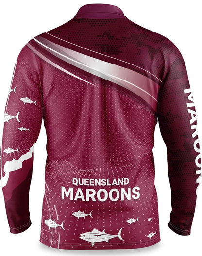 QLD Maroons State of Origin Mens 'Fishfinder' Fishing Shirt