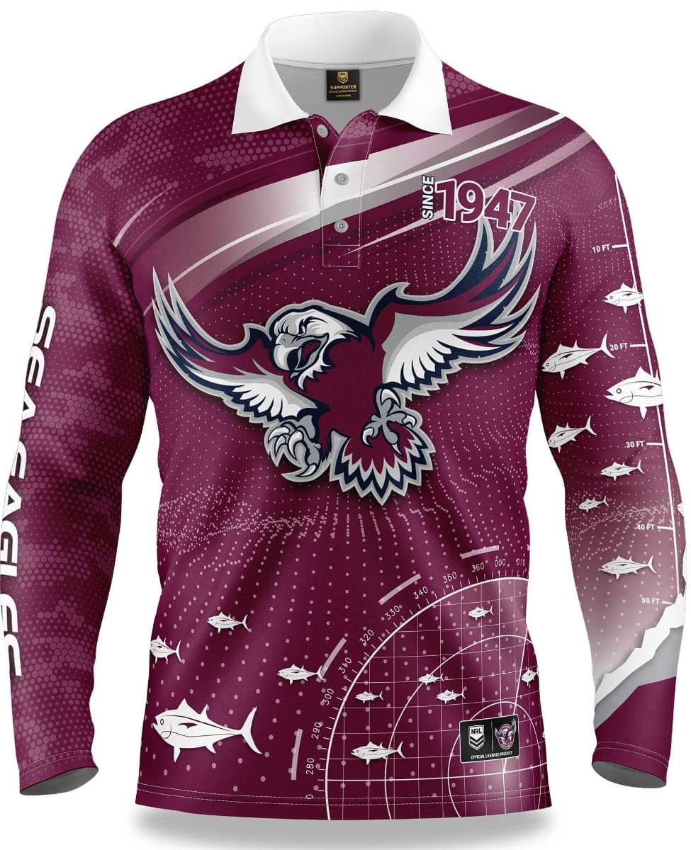 Manly Sea Eagles NRL Mens 'Fishfinder' Fishing Shirt