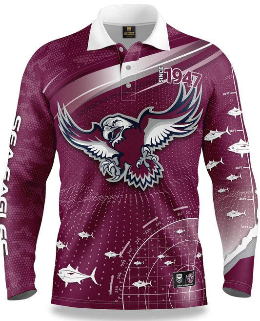 Manly Sea Eagles NRL Mens 'Fishfinder' Fishing Shirt