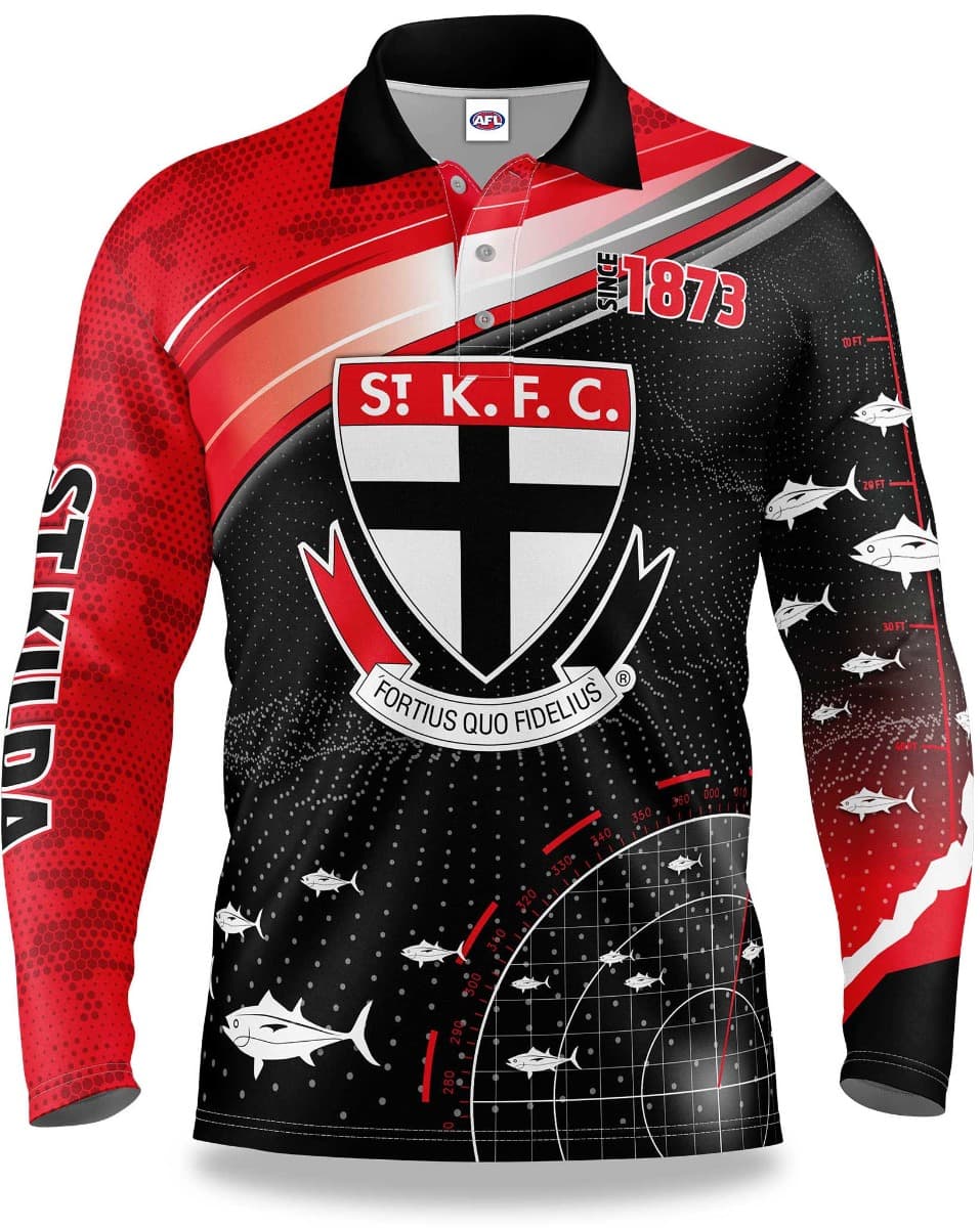 St Kilda Saints AFL Mens Fishing 'Fishfinder' Shirt