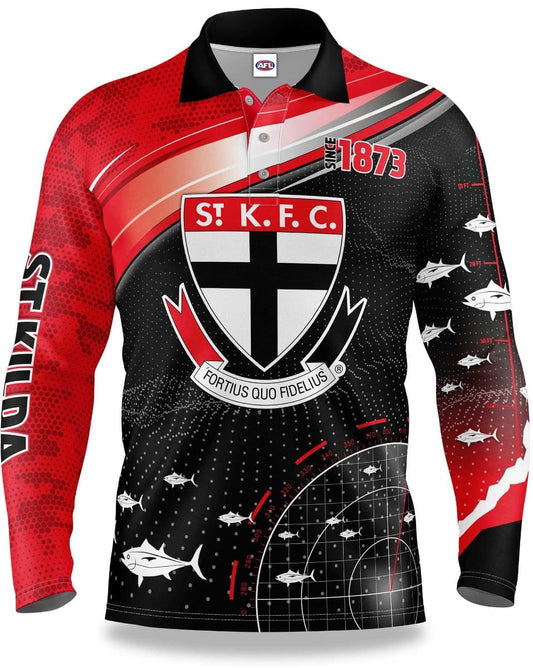 St Kilda Saints AFL Mens Fishing 'Fishfinder' Shirt