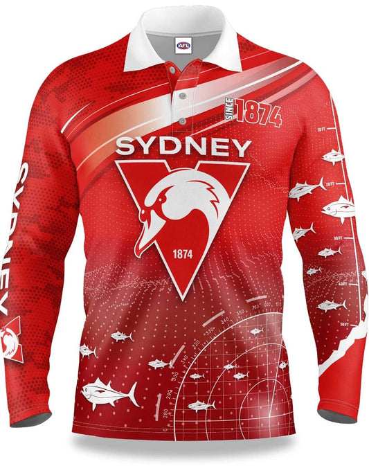 Sydney Swans AFL Mens Fishing 'Fishfinder' Shirt