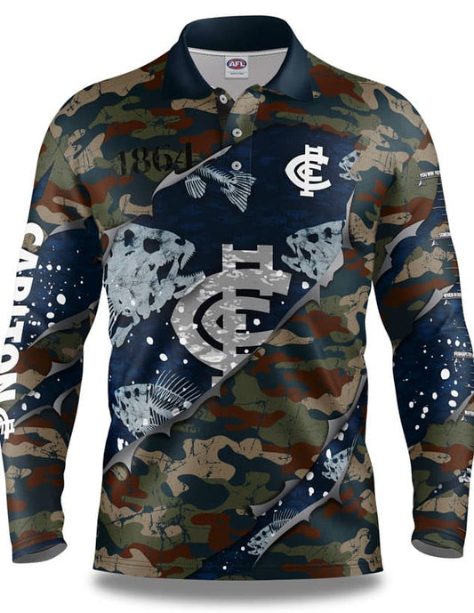Carlton Blues AFL Fishing 'Skeletor' Shirt
