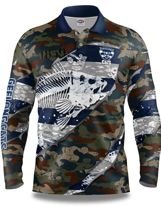 Geelong Cats AFL Mens Fishing 'Skeletor' Shirt