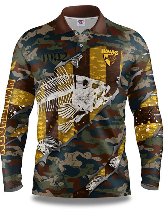 Hawthorn Hawks AFL Fishing 'Skeletor' Shirt