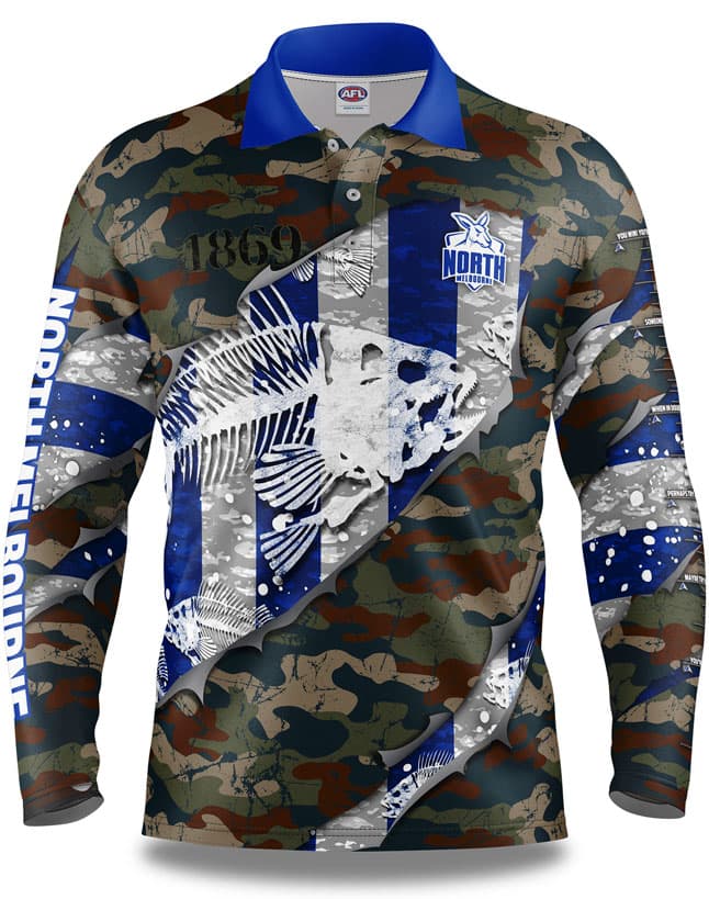 North Melbourne Kangaroos AFL Fishing 'Skeletor' Shirt