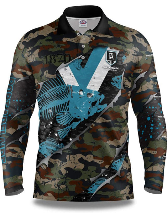 Port Adelaide Power AFL Fishing 'Skeletor' Shirt