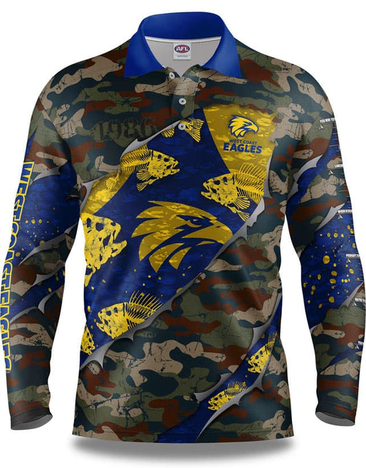 West Coast Eagles AFL Fishing 'Skeletor' Shirt