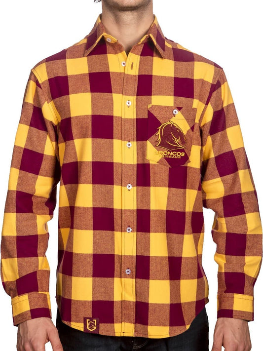 Brisbane Broncos NRL Mens "Axeman" Flannel Shirt