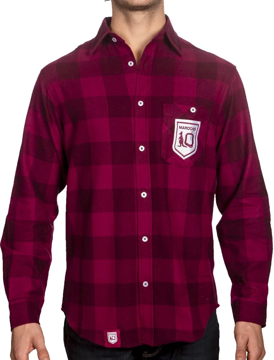 QLD Maroons State of Origin Mens 'Axeman' Flannel Shirt