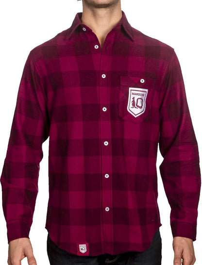 QLD Maroons State of Origin Mens 'Axeman' Flannel Shirt