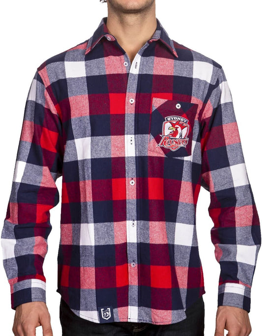 Sydney Roosters NRL Mens "Axeman" Flannel Shirt