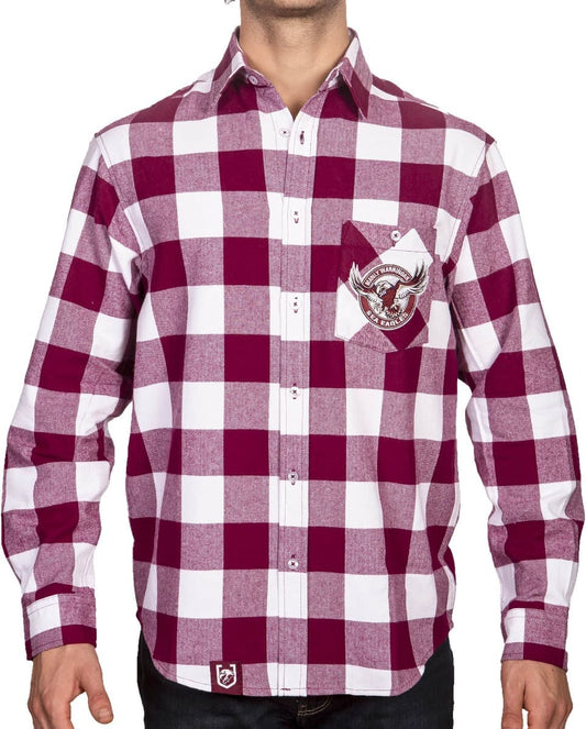 Manly Sea Eagles NRL Mens "Axeman" Flannel Shirt