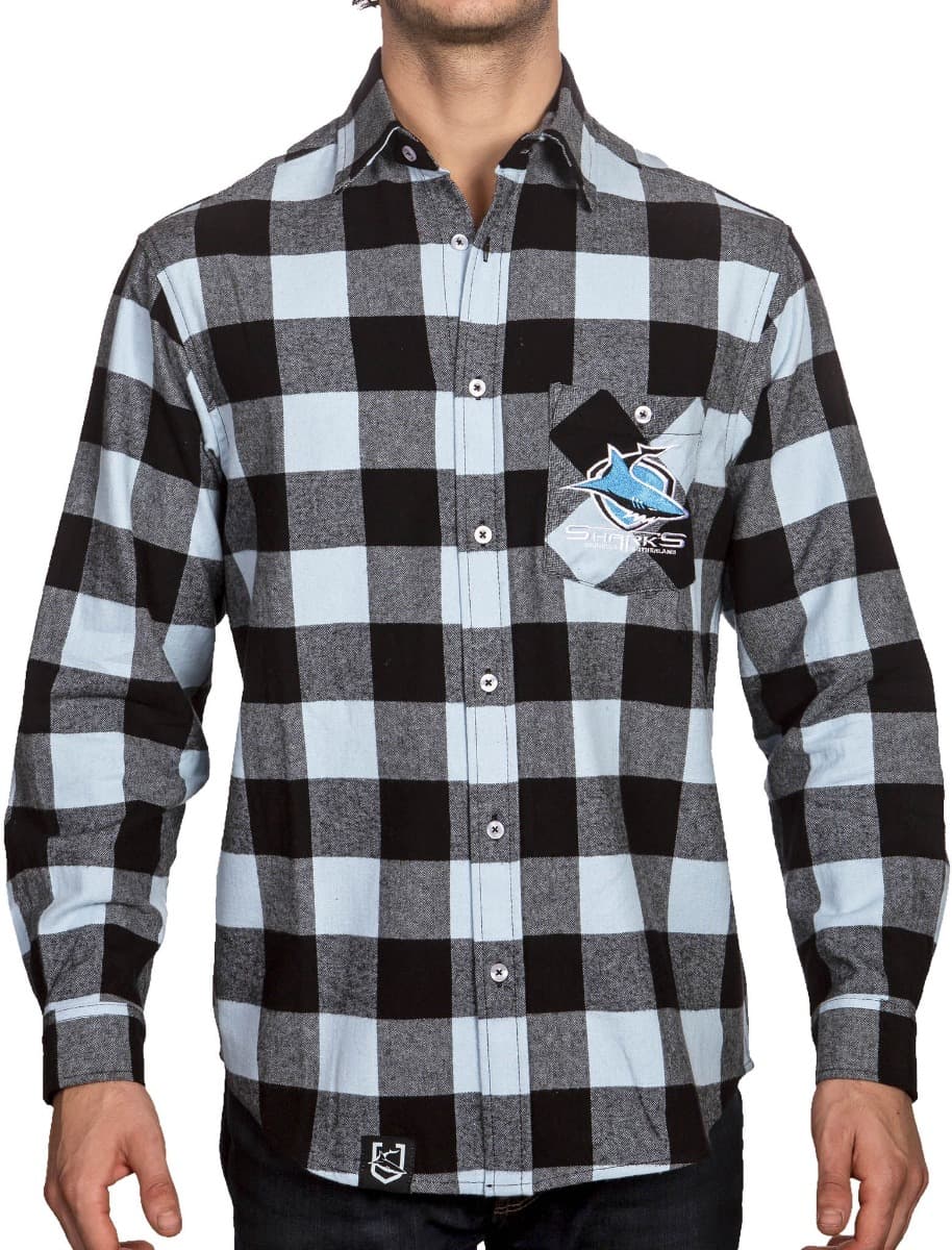 Cronulla Sharks NRL Mens "Axeman" Flannel Shirt