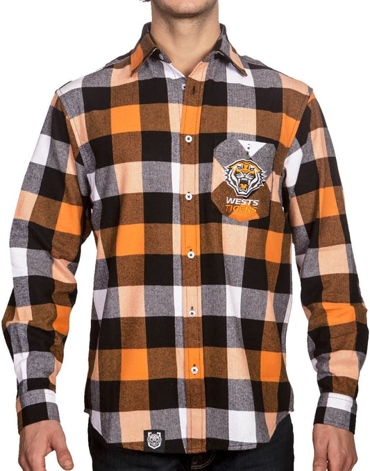 Wests Tigers NRL Mens "Axeman" Flannel Shirt