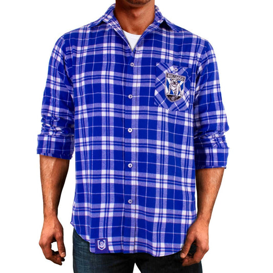 Canterbury Bulldogs NRL Mens Flannel Shirt