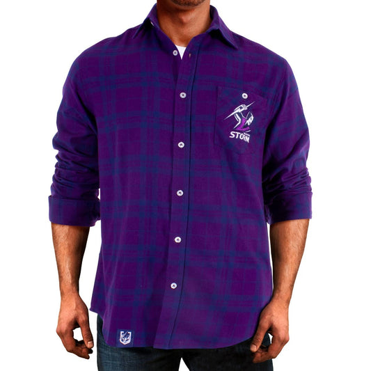 Melbourne Storm NRL Mens Flannel Shirt