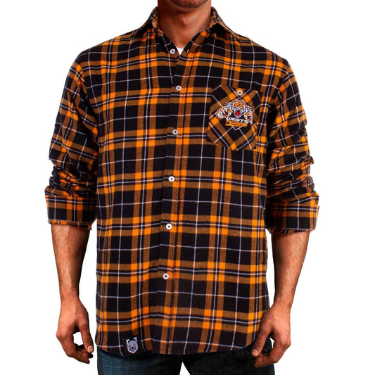 Wests Tigers NRL Mens Flannel Shirt