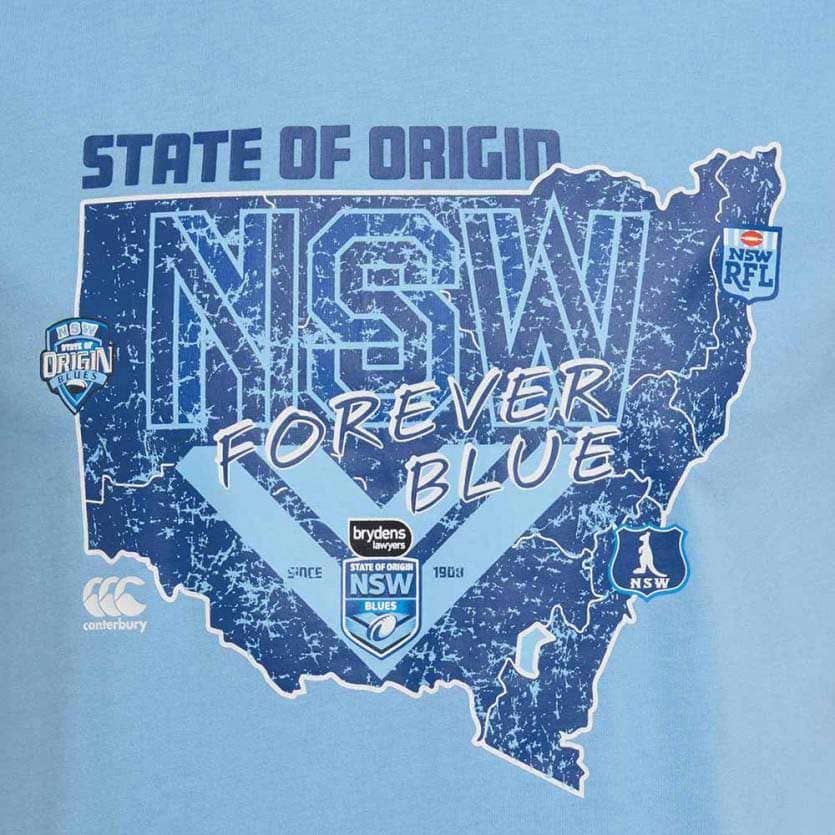 NSW Blues State of Origin Mens Forever Blue Tee