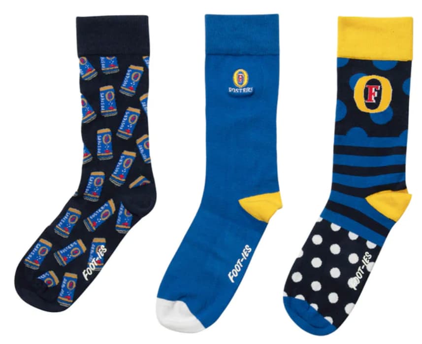 Fosters Beer Gift Box 3 Pack Socks
