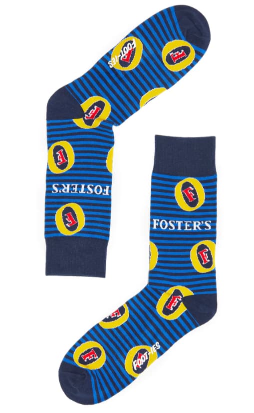 Fosters Beer Fine Stripe Socks 50% OFF